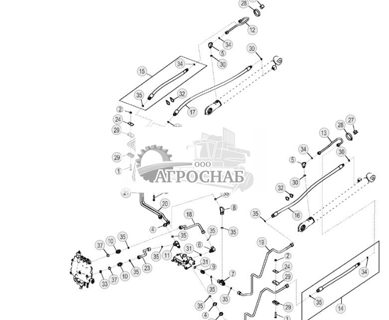 Гидравлические линии цилиндра стрелы (самовыравнивающиеся) ( - 179866) - ST1560 217.jpg
